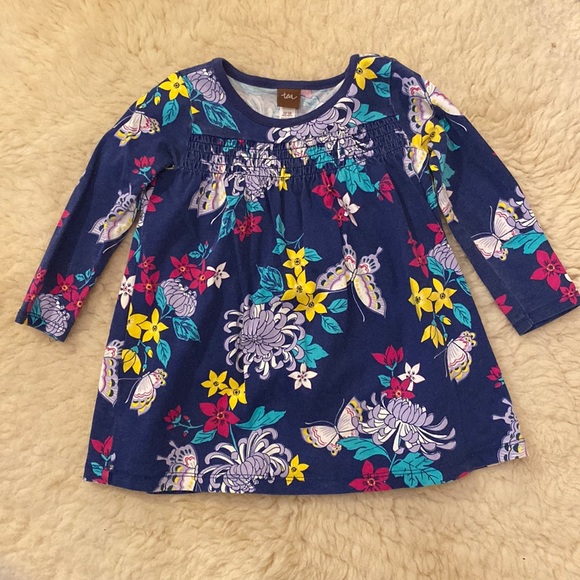 TEA Collection Floral shirt/dress, EUC 12-18mo - Picture 1 of 4